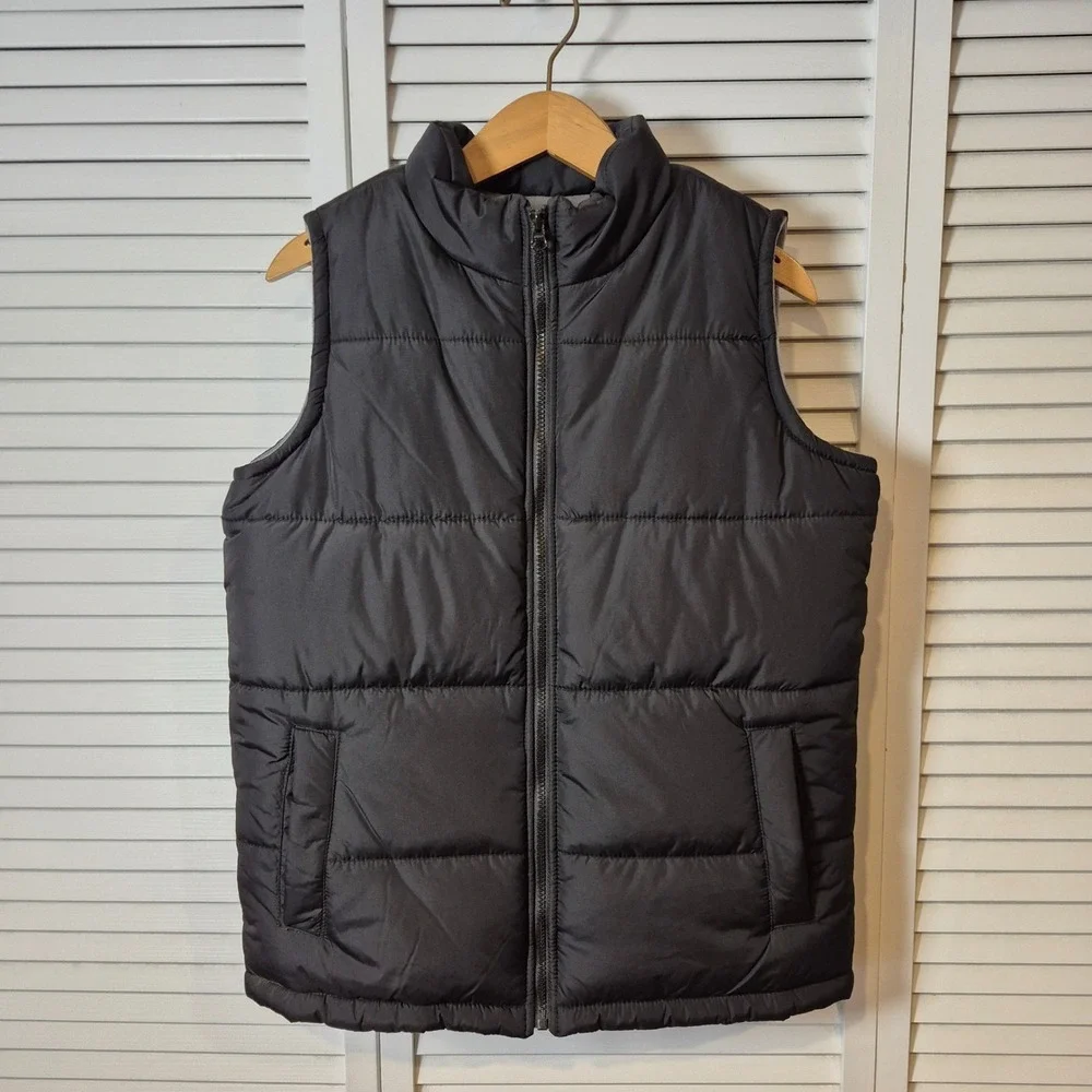 Old Navy Kids Black Puffer Vest Extra Large (14-16) Sleeveless Jacket Ski Winter